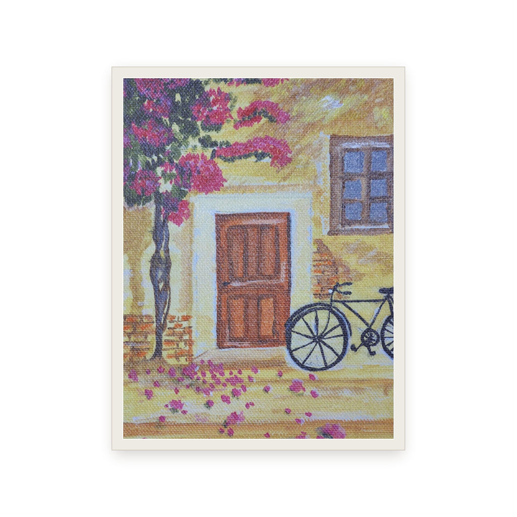 Bougainvillea as a framed print in a white wooden frame